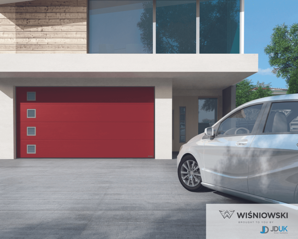 sectional garage door with glazing