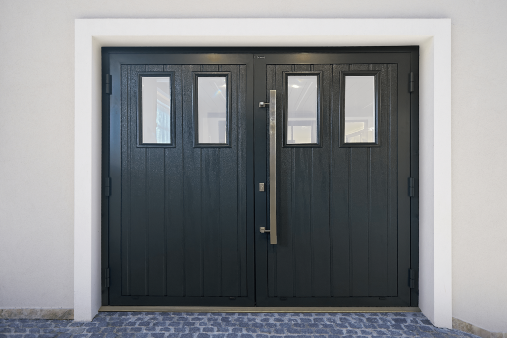 side hinged garage door
